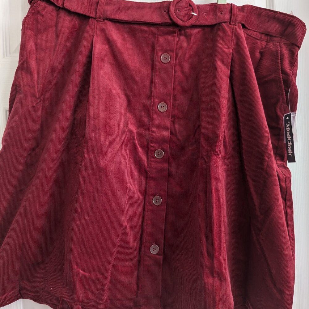 Brick Red Modcloth curdoroy Skirt